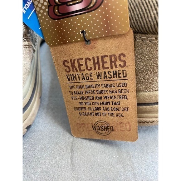 Skechers‎ Men\'s 9 Slip Ons Khaki Relaxed Fit Comfort Foam Canvas NWT main image 5